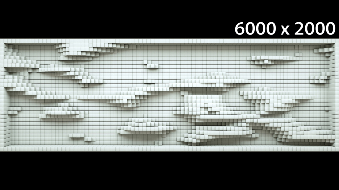 【裸眼3D】白色裸眼空间矩阵凹凸起伏墙体