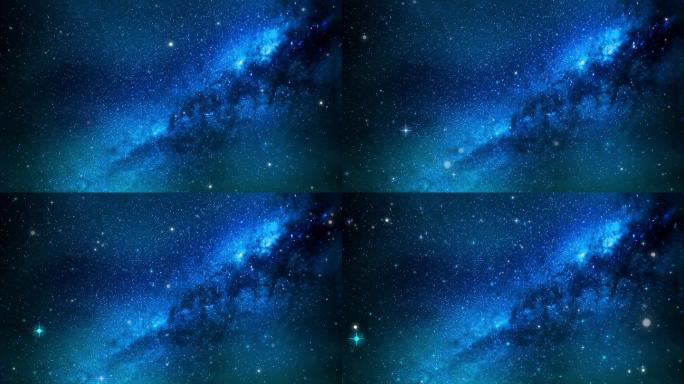 蓝色银河宇宙唯美粒子星空
