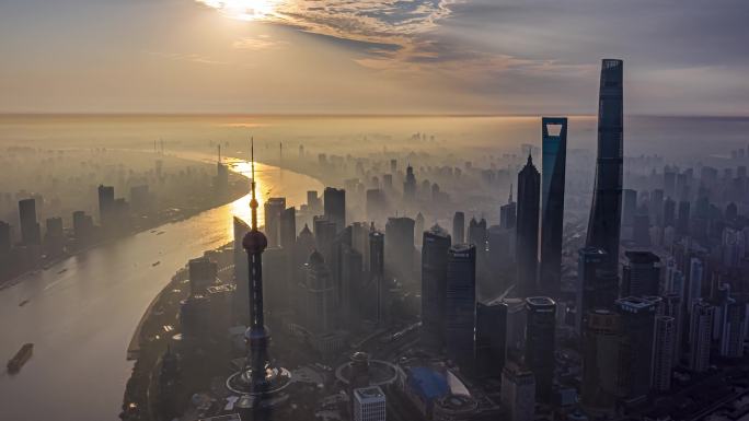 上海外滩超清4k无人机航拍延时摄影