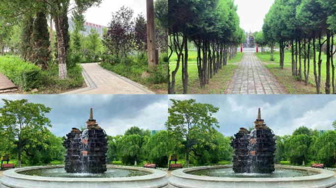 沈阳职业技术学院花园喷泉延时摄影