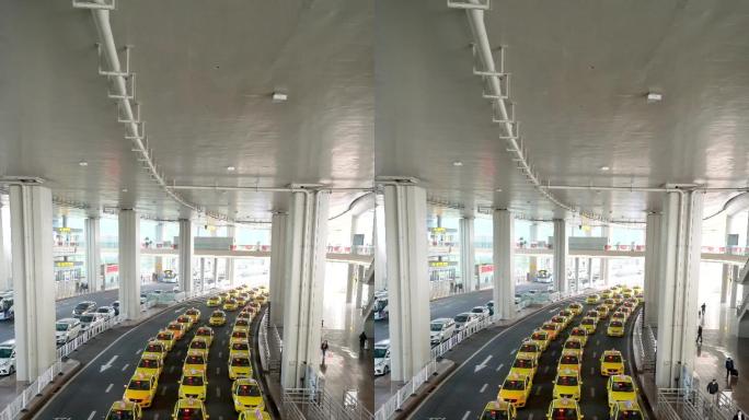 4K竖屏重庆江北机场网红出租车实拍视频