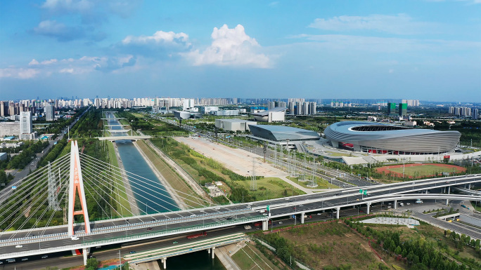 郑州常西湖新区航拍全景