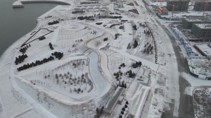 大连小窑湾航海公园雪景