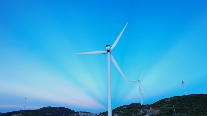 4K风力发电新能源绿色环保清洁电力霞光