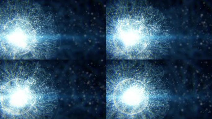 微观原子粒子系统宇宙神秘科幻科技蓝色神经
