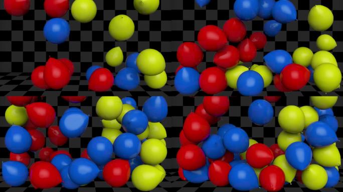彩色气球掉落庆祝-带通道