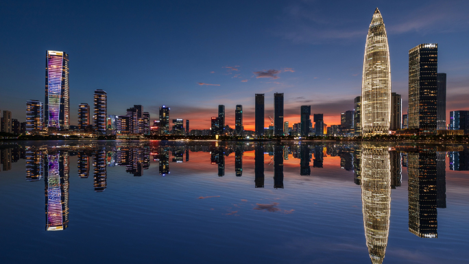 深圳地标华润大厦日夜延时