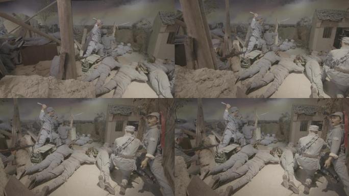 黄桥战役纪念馆新四军打仗现场模拟拍摄