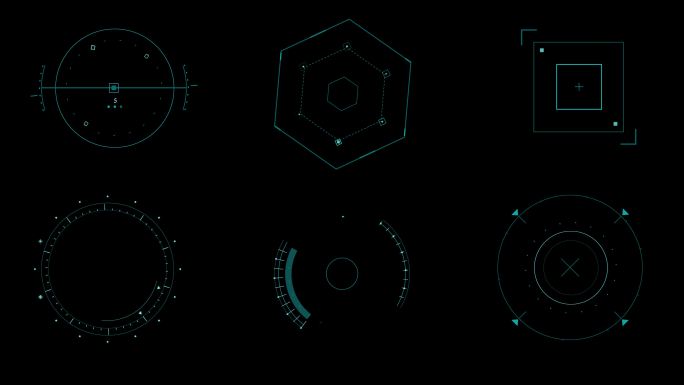 为用户界面设置动画图形未来高科技HUD元素
