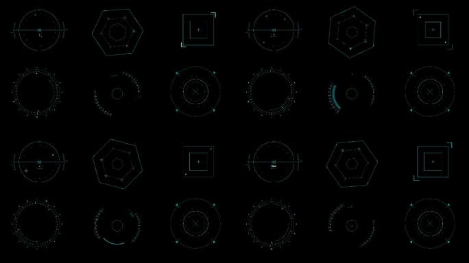 为用户界面设置动画图形未来高科技HUD元素