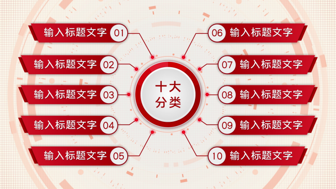 红色十大类十个方面10个分支十个板块