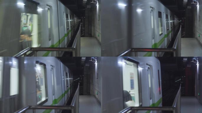 4K地铁进站隧道通道快速行驶