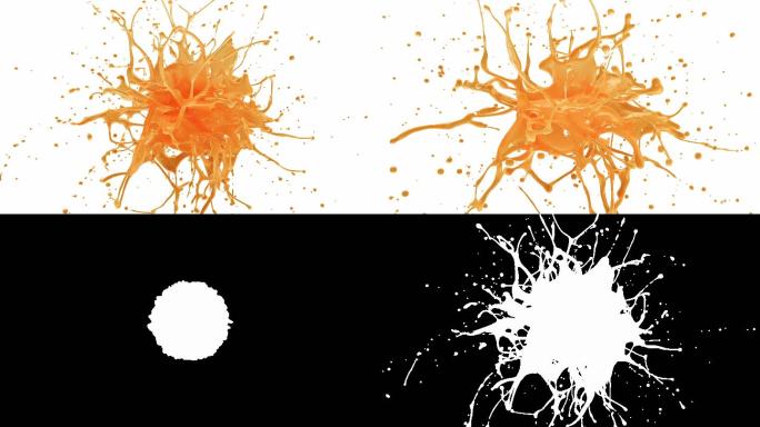 橙汁汁爆炸水果特写慢动作水高端冲水滴水农