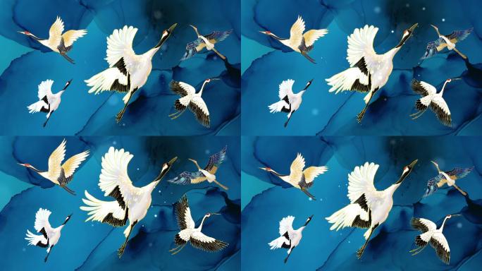 5款鹤飞舞循环动画视频元素