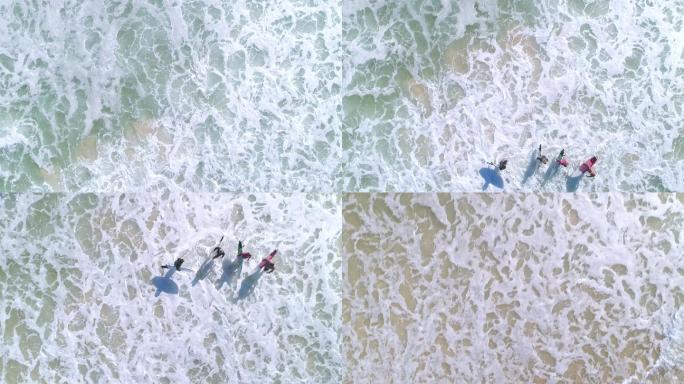 冲浪者跑进海里自由自然年轻女性