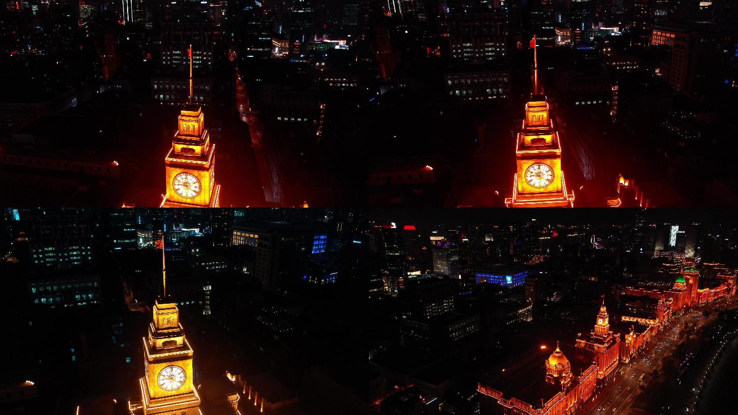 上海夜景航拍4k素材