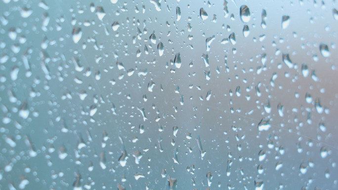 窗户雨珠下雨4K