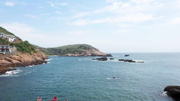 航拍青浜岛海岸线