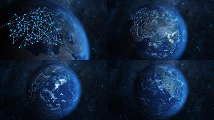 遍布全球的网络通信地理位置地图