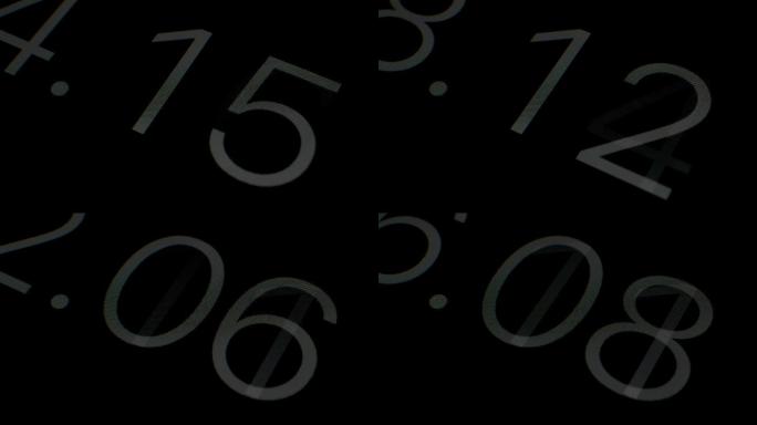 数字计时器计数随机数时钟计时黑色背景