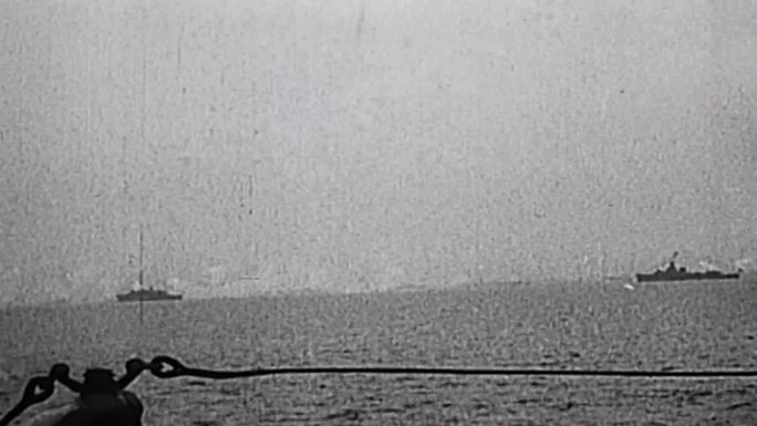 海山军队驱逐舰海军军舰黑白老影像C009