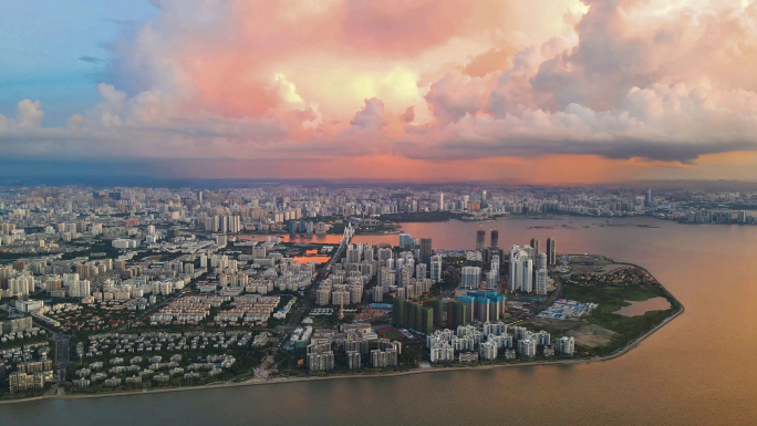 海南海口城市大景