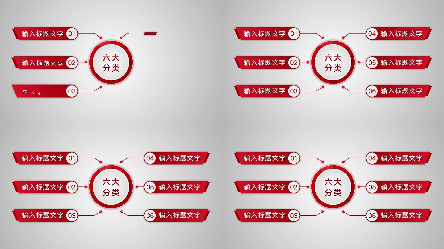 红色六大类6个方面6个分支六个板块