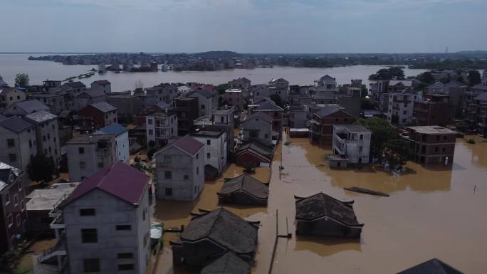 2020洪水鄱阳湖洪水洪水实拍淹没