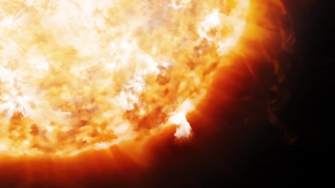 太空中太阳日冕发射和日珥的动画