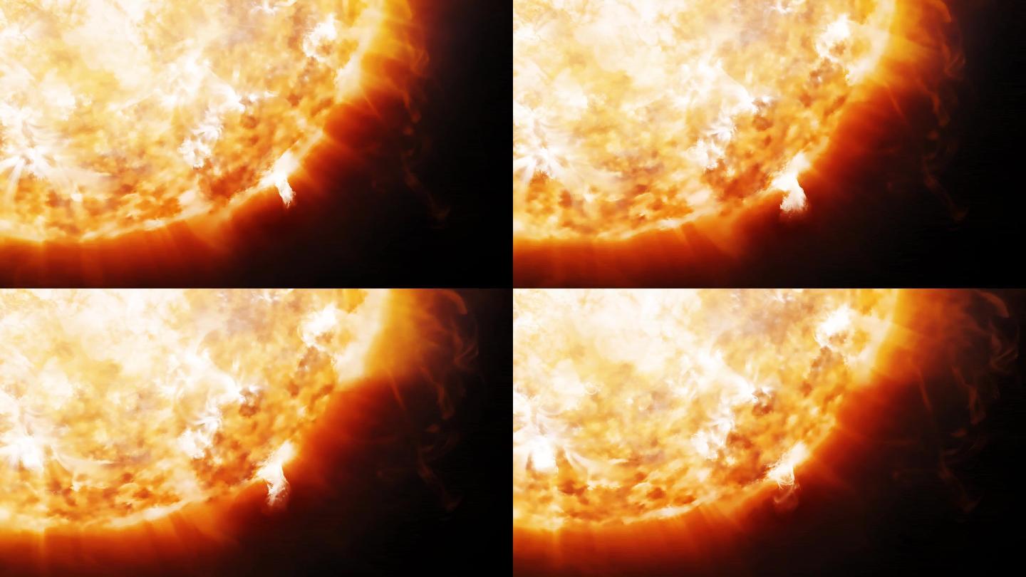 太空中太阳日冕发射和日珥的动画