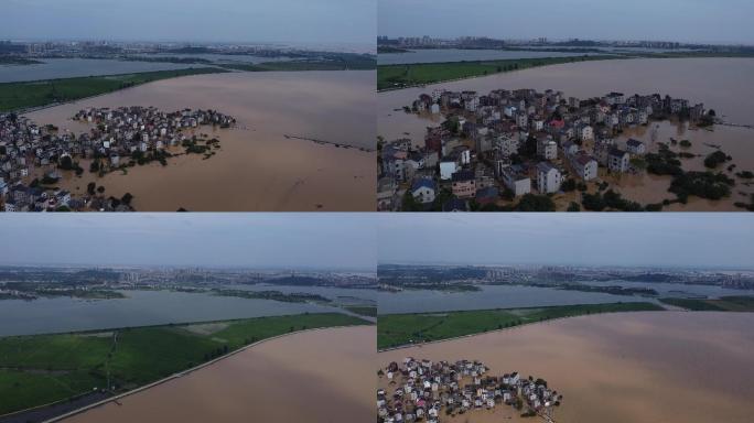 2020洪水鄱阳湖洪水洪水实拍淹没