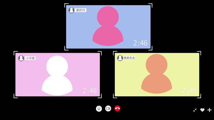 3人视频对话框