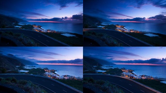 日落后的海岸线三亚厦门青岛风景海南海岛