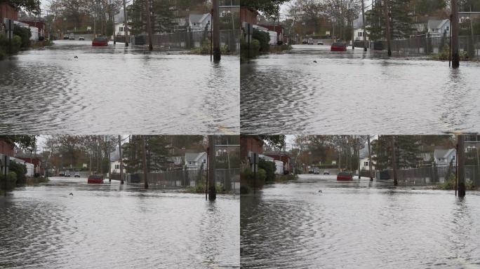 飓风桑迪过后街道被淹