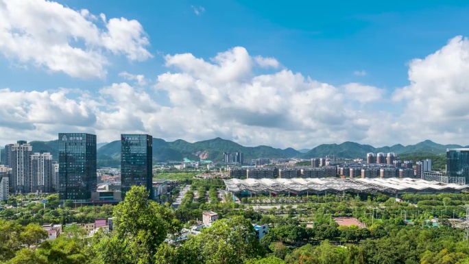 中山市中山博览中心东区五桂山脉风景延时