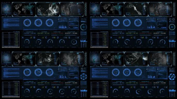 科幻HUD全息图控制界面