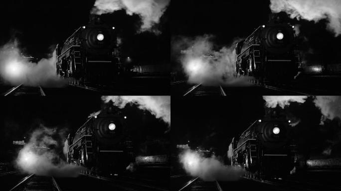夜色中的蒸汽机车