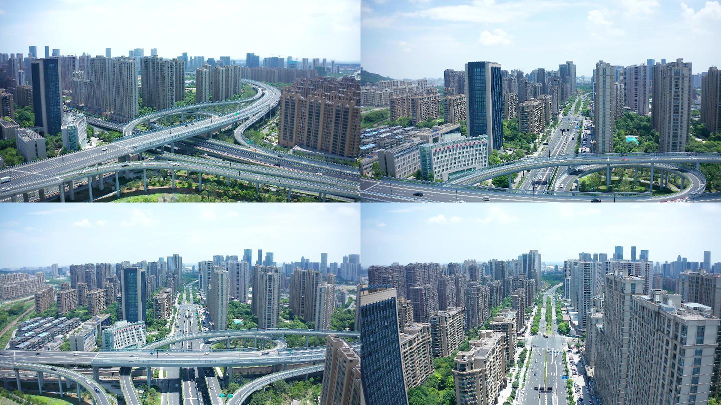 杭州临平望梅高架和世纪大道航拍