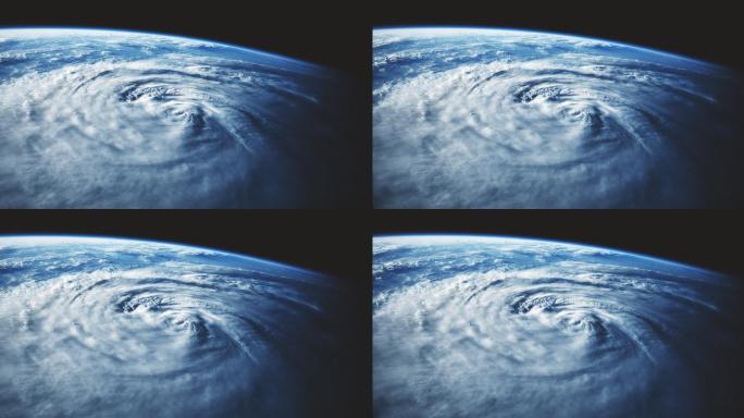 从太空看飓风。气旋飓风风暴自然