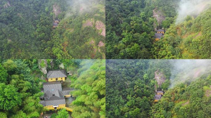 4K航拍深山古寺