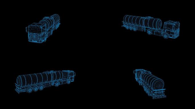 蓝色全息科技科技油罐车循环带通道