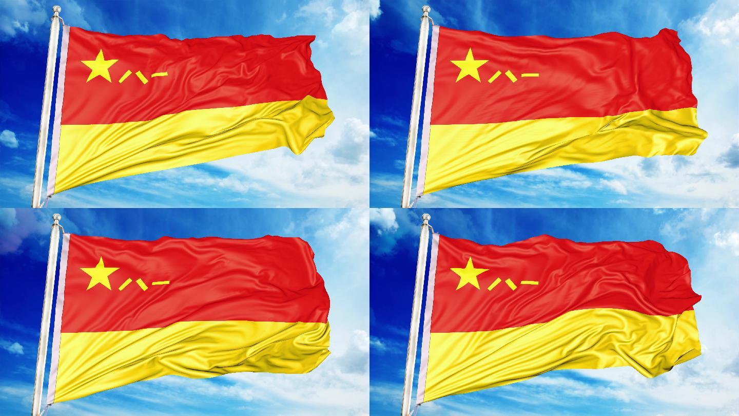 火箭军军旗(无缝循环)_3840x2160_高清视频素材下载(编号:6153851)
