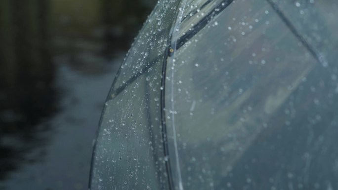 唯美意境雨伞下雨视频素材太阳伞