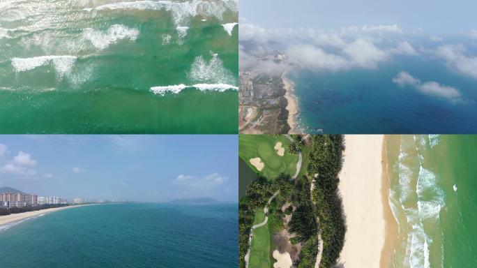 三亚海景沙滩航拍海南旅游城市宣传