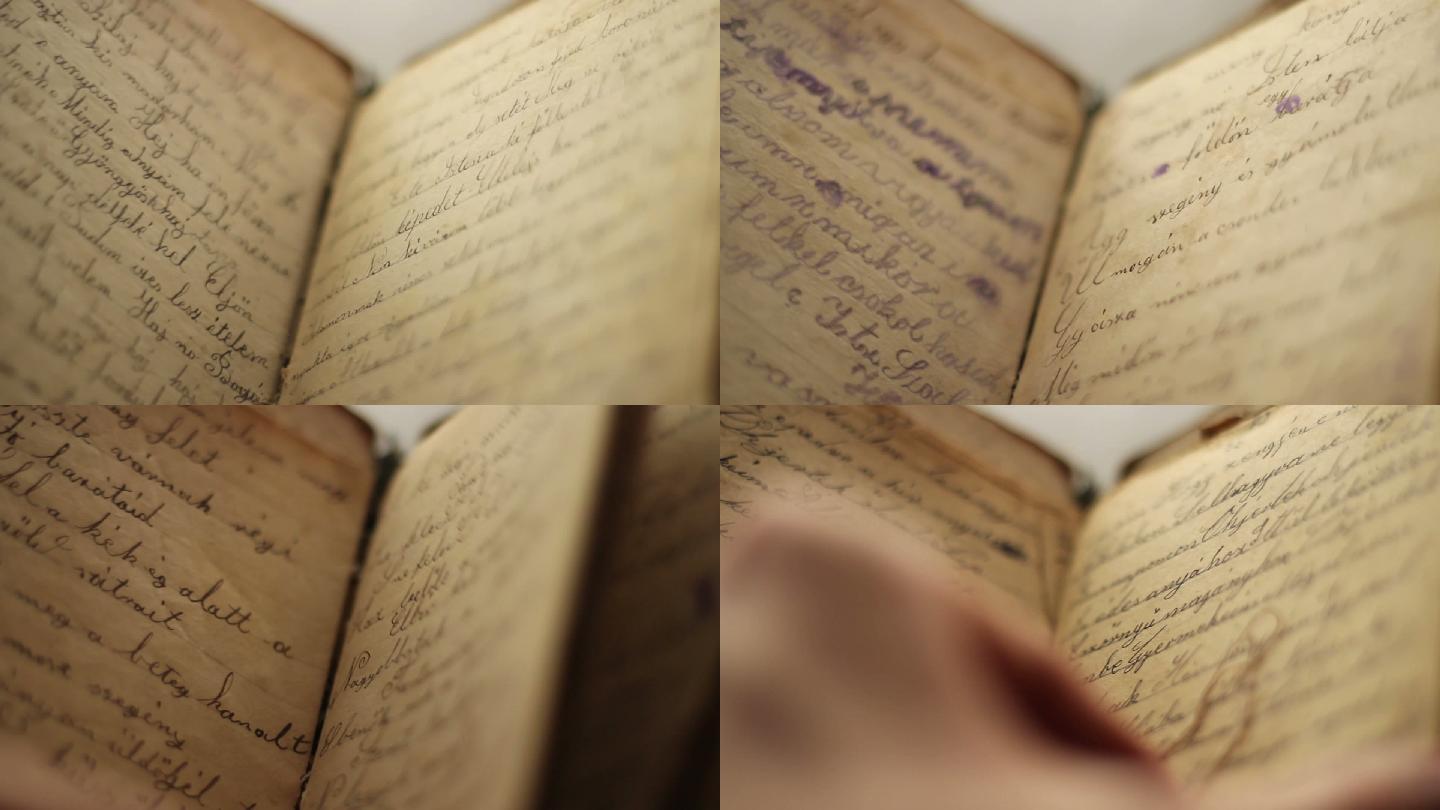 翻日记页，古老的书籍