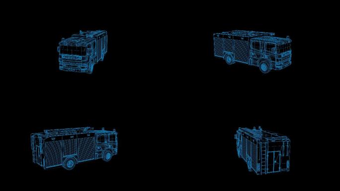 蓝色科技全息消防车2循环带通道