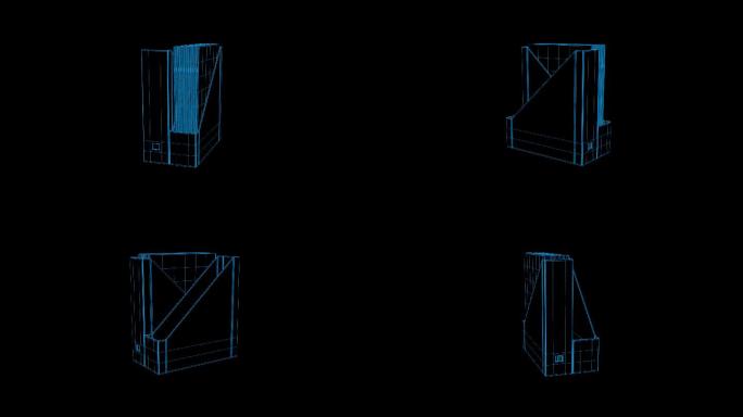 蓝色全息科技文件夹循环带通道