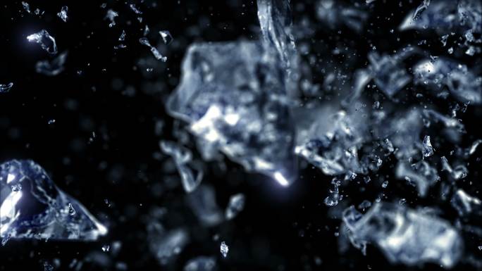 冰块爆炸慢动作冰块破碎破裂意境