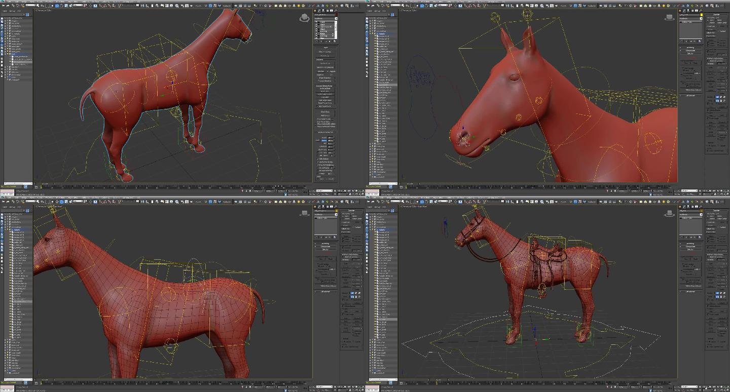 影视级别_奔跑的白马3d源文件