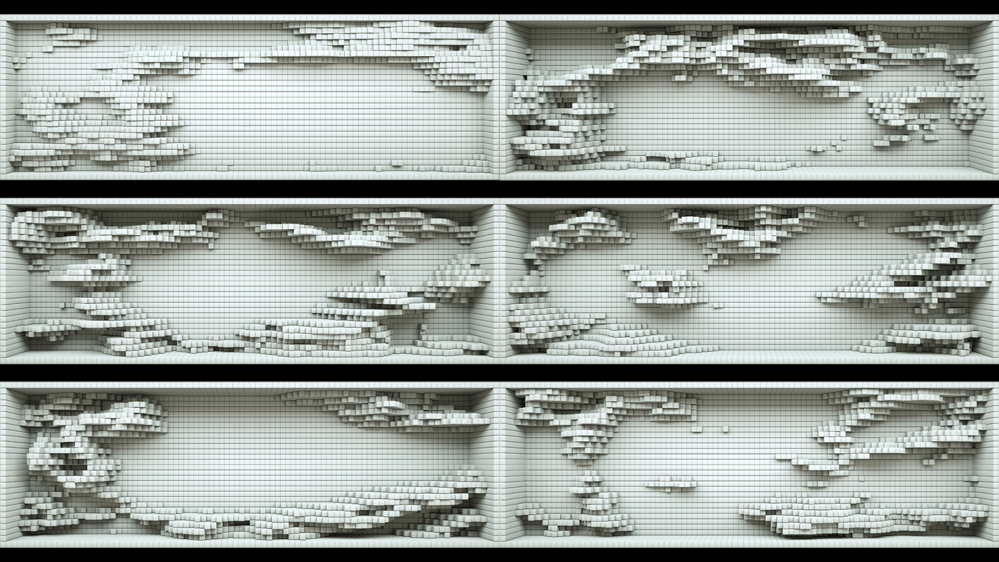 【裸眼3D】白色裸眼马赛克墙体秀空间矩阵